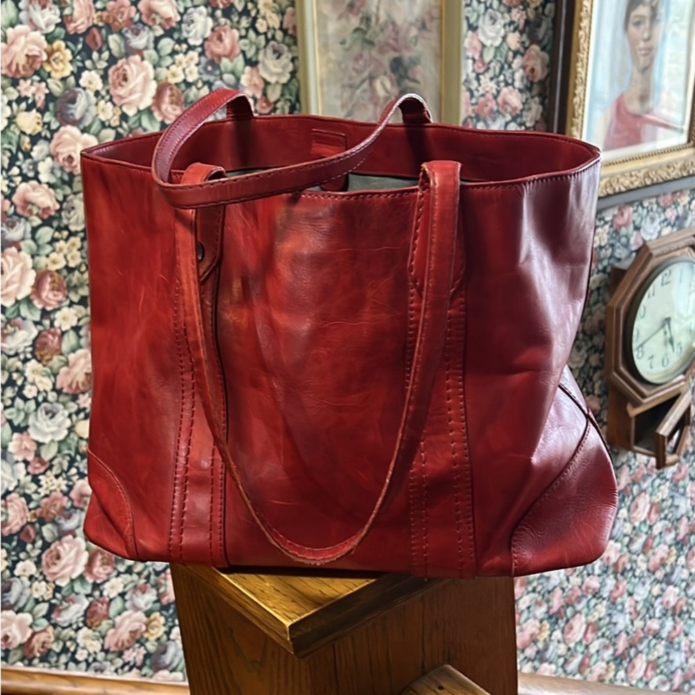 FRYE  Red Leather Tote Bag